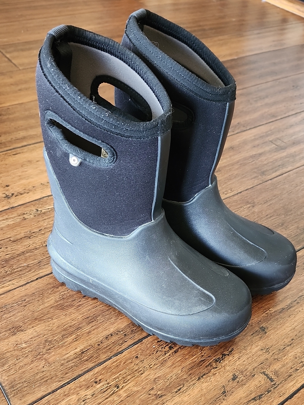Kids Waterproof Black Bogs Neoprene Snow & Rain Boots
